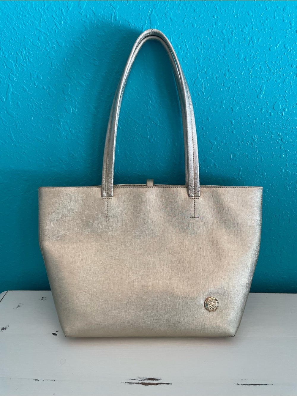 Vince Camuto Gold Leather Totebag Shoulder Bag